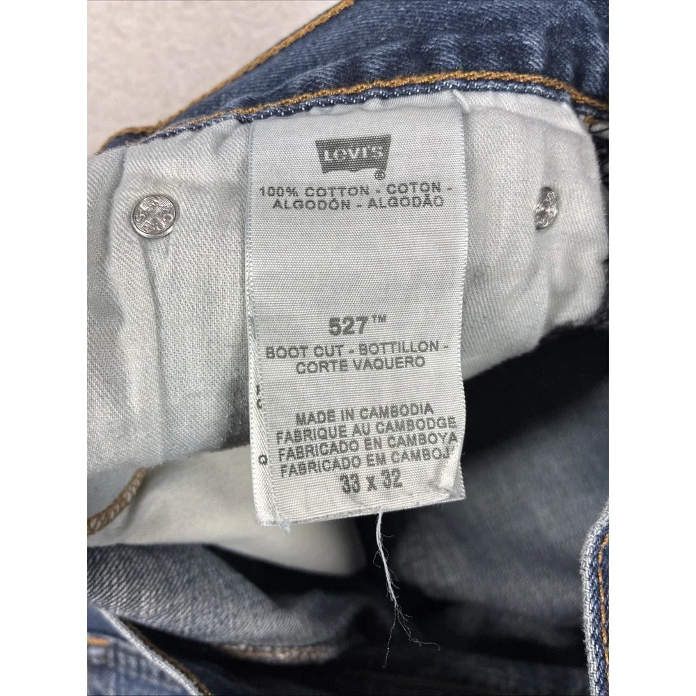 Levis 527 Mens Jeans 33x32 Blue Bootcut Fit Medium Wash Denim Classic City Biker